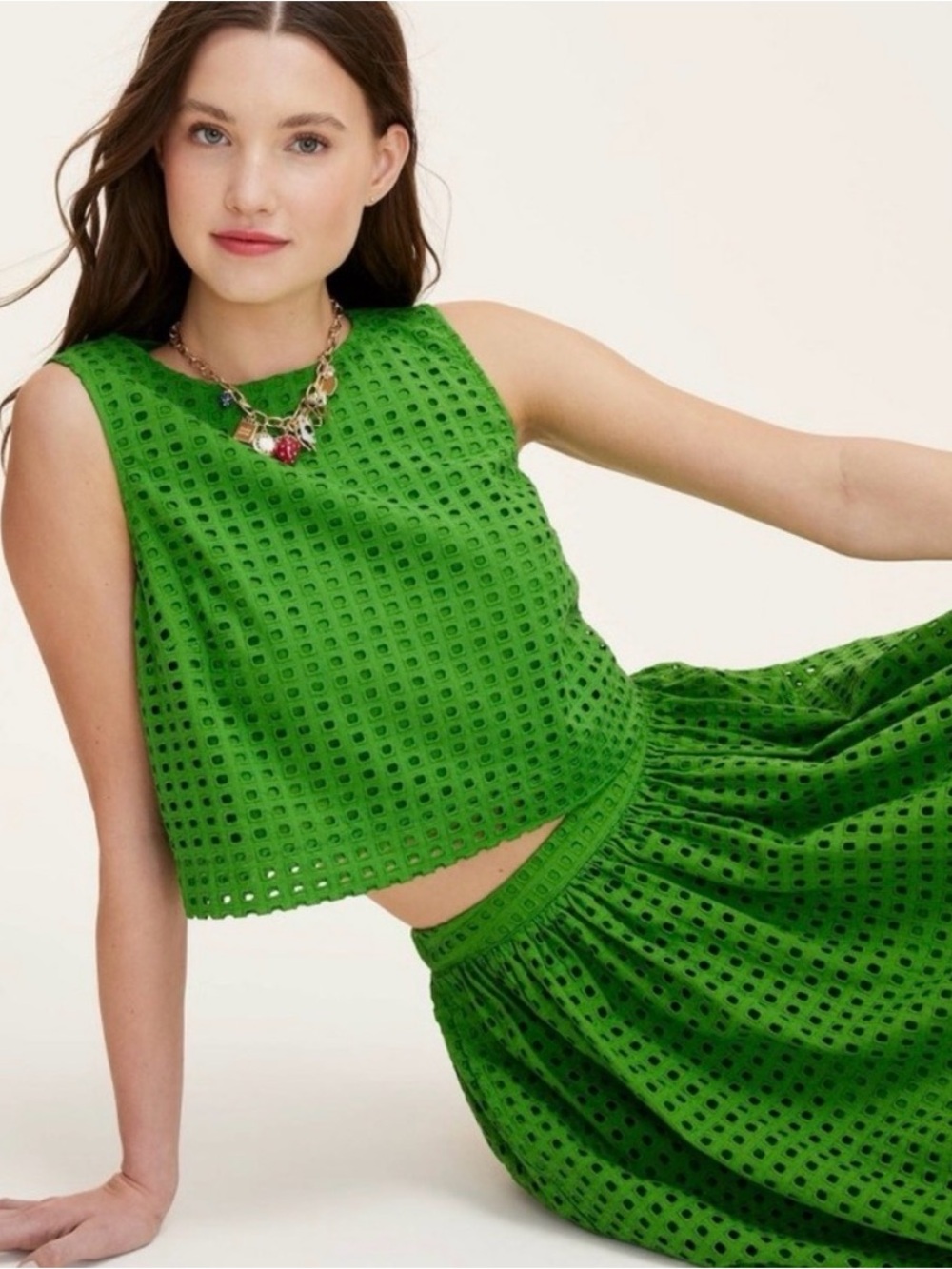 Kate Spade x Target Sleeveless Green Eyelet Crop Top Sz XL - Picture 3 of 13